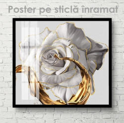 Poster, Floare albă cu aur lichid