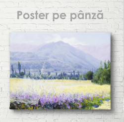Poster, Flori violete pe câmp