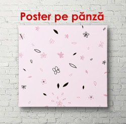 Poster, Frunze pe un fundal roz