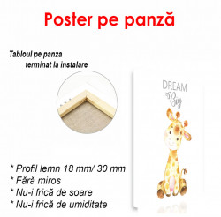Poster, Girafa pe fundal alb