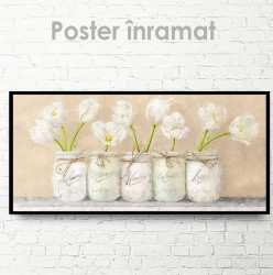 Poster, Lalele albe în vaze