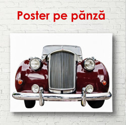 Poster, Mașina de Burgundie pe unfond alb