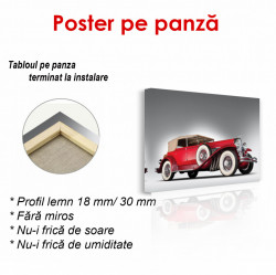 Poster, Mașină roșie pe un fond alb
