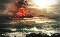 Poster, O erupție vulcanică