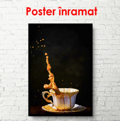 Poster, Stropi de cafea pe fond negru