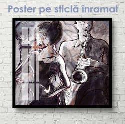Poster, Un bărbat care cântă la saxofon