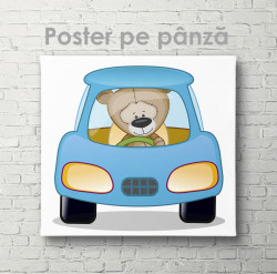 Poster, Ursuleț de pluș care conduce o mașină