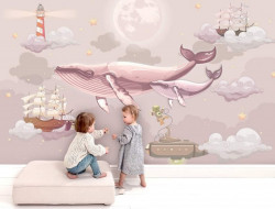 Tapet foto pentru copii, „Lumea viselor” în nuanțe de roz