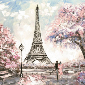 Fototapet, Cuplu pe fundalul Turnului Eiffel