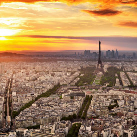 Fototapet, Franța la apus de soare