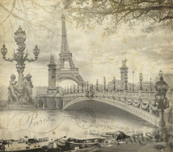 Fototapet, Paris in stil retro