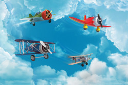 Fototapet pentru copii, Avioane pe cer