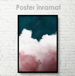 Poster, Apă albastră și nori roz