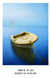 Poster, Barca galbenă pe marea albastră