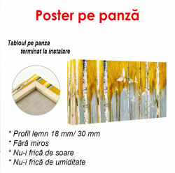 Poster, Copaci galbeni pe un fundal cenușiu