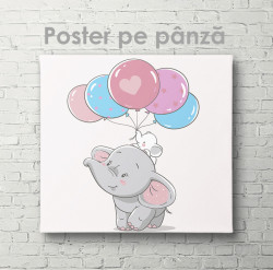 Poster, Elefant cu baloane