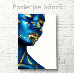 Poster, Față albastră cu elemente de aur