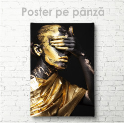 Poster, Fată cu vopsea aurie