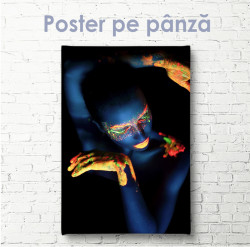 Poster, Fată în culori neon