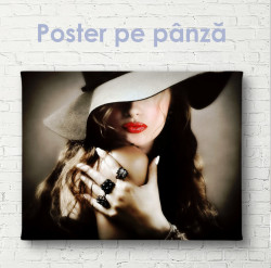 Poster, Fată misterioasă în pălărie