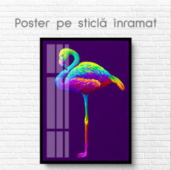Poster, Flamingo multicolor