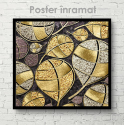 Poster, Frunze abstracte aurii