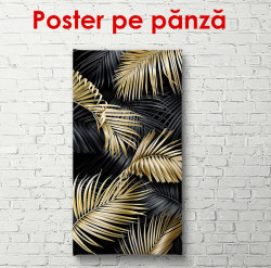 Poster, Frunze aurii pe un fundal negru