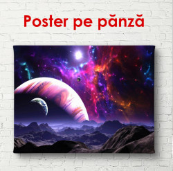 Poster, Pămânul pe un fond de galaxie violet