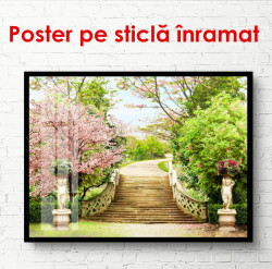 Poster, Scara într-un parc verde