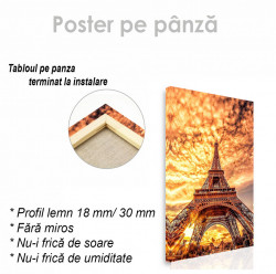 Poster, Turnul Eiffel pe fundalul unui apus de foc