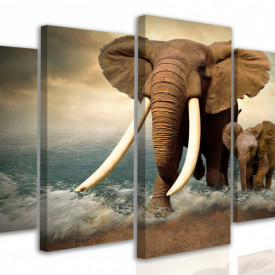 Tablou modular, Elefanți
