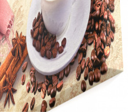 Tablou modular, O ceașcă de cafea cu magnolie pe masă