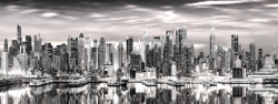 Tablou modular, Panorama alb-negru a New York-ului