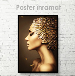 Постер, Девушка с золотыми перьями 1