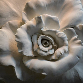 Fototapet 3D, Sculptura unui trandafir gri