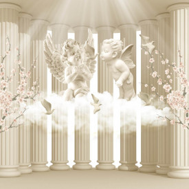 Fototapet 3D, Statuile îngerilor în templu