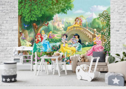 Fototapet, Prințesele Disney în grădină