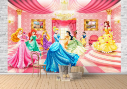 Fototapet, Prințesele Disney în sala de bal
