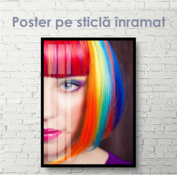 Poster, Fată cu păr curcubeu