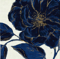 Poster, Floare albastră cu margini aurii