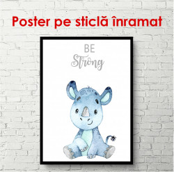 Poster, Hipopotam pe un fundal alb