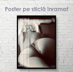 Poster, Imagine alb-negru a unei fete adormite