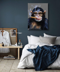 Poster, Maimuță cu pipă