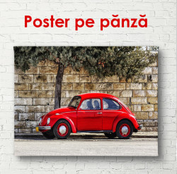 Poster, Mașina roșie lângă perete