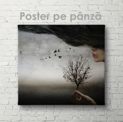 Poster, Peisaj abstract în tonuri de gri