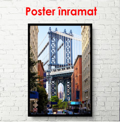 Poster, Podul Brooklyn pe fundalul orașului