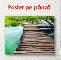 Poster, Podul din lemn lângă un lac