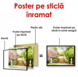 Poster, Scara într-un parc verde
