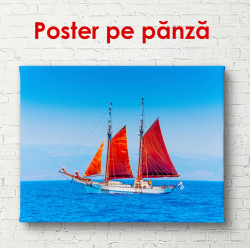 Poster, Yacht cu pânzele stacojii