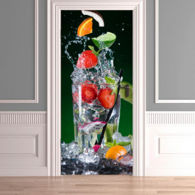 Stickere 3D pentru uși, Fructe și gheață , 1 foaie de 80 x 200 cm